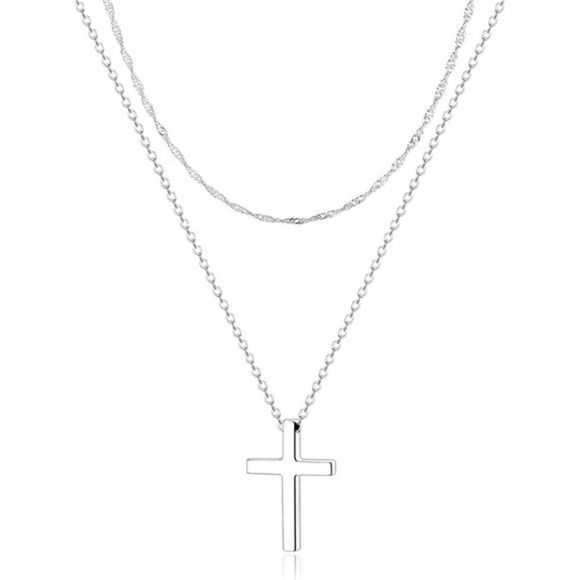 HERIER Diamond Necklaces for Women,Dainty Silver Layered Necklace - Picture 1 of 7